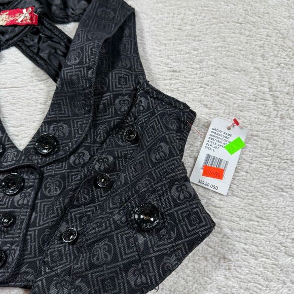 NWT Apple Bottoms Vintage Y2K Button Up Cropped Vest - Picture 3 of 6